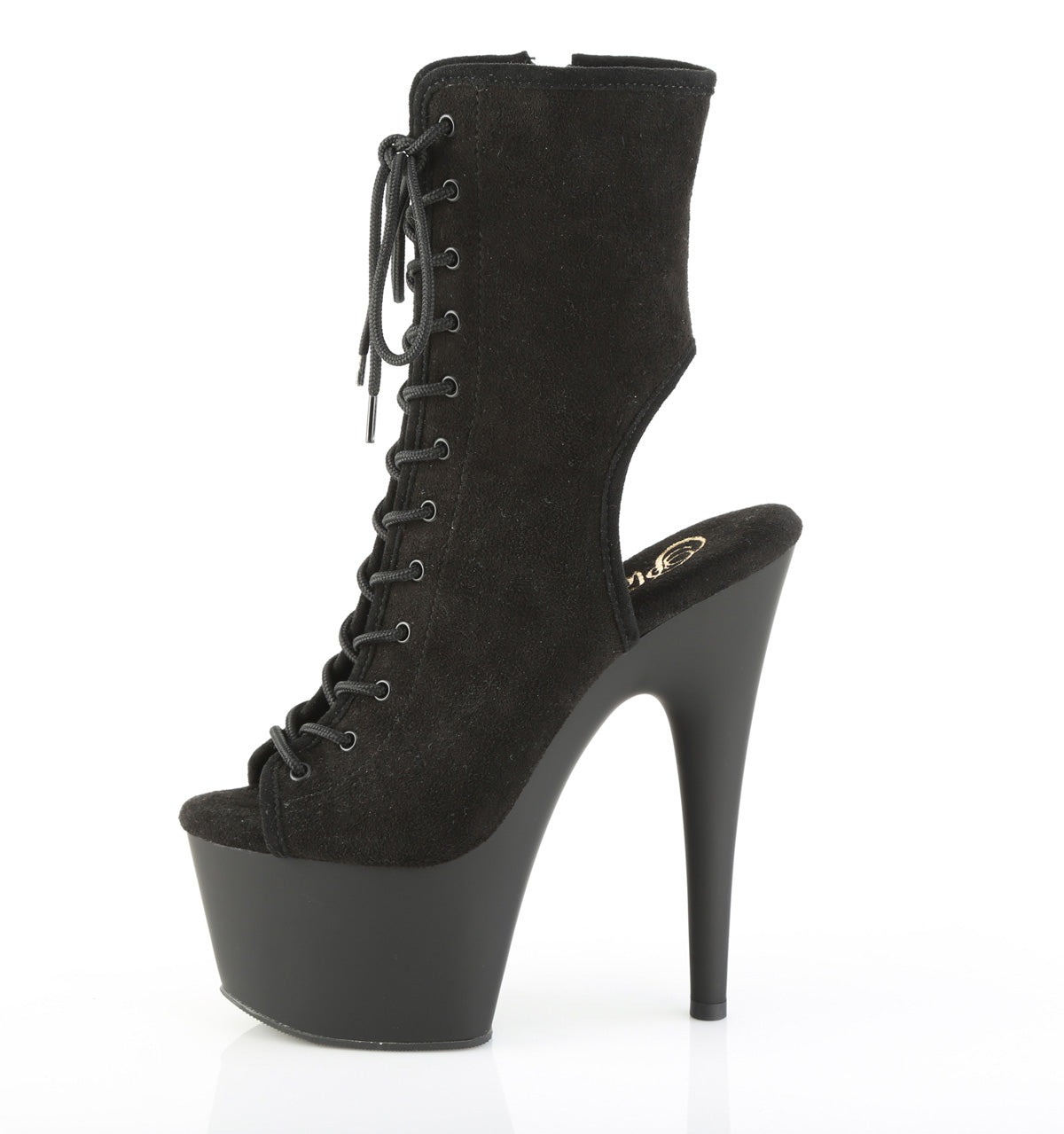 Pleaser Women's Platform Shoes ADORE-1016 Blk Faux Suede/Blk Matte