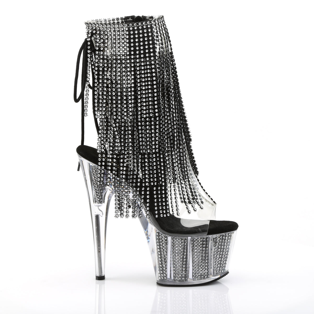 Pleaser Bottines pour femmes ADORE-1017SRS CLR-BLK RS / BLK SRS