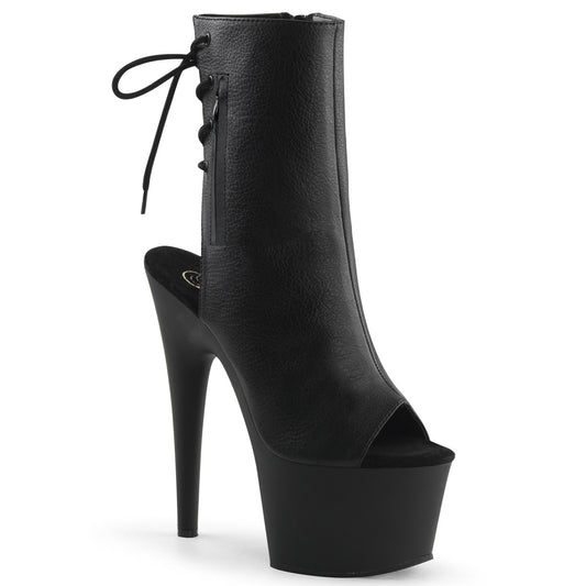 Pleaser Bottines pour femmes ADORE-1018 BLK FAUX CUIR / BLK MATTE