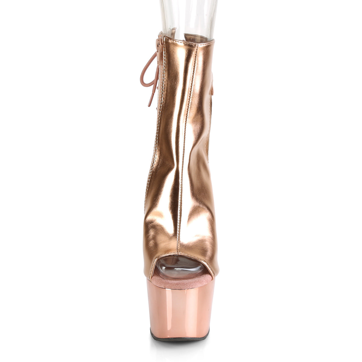 Pleaser Bottines pour femmes ADORE-1018 Chrome d'or métallisé en PU / rose rose