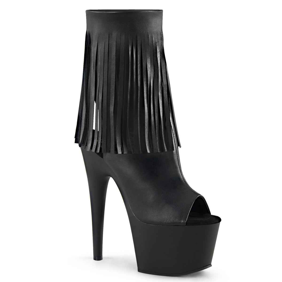 Pleaser Bottines pour femmes ADORE-1019 BLK FAUX CUIR / BLK MATTE