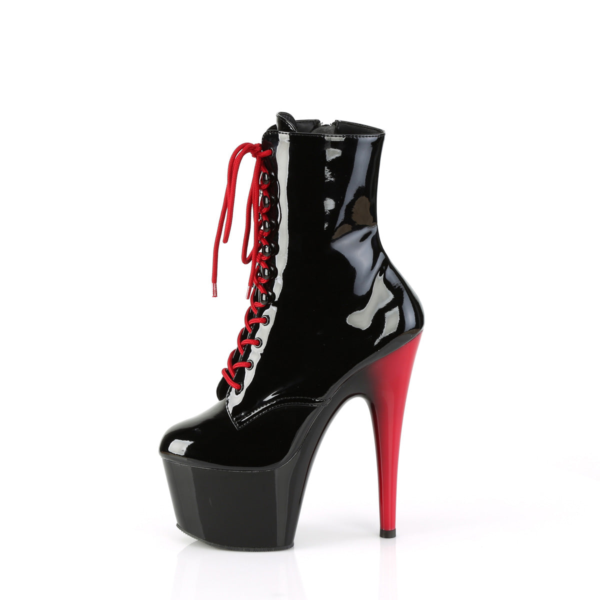 Pleaser Ankle Boots ADORE-1020 Blk Pat/Blk-Red