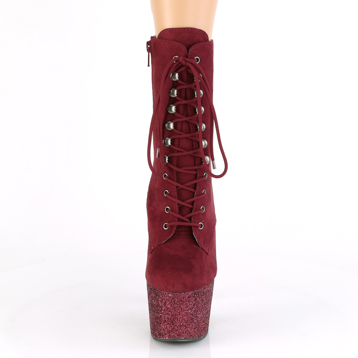 Pleaser Bottines pour femmes ADORE-1020fsmg Bourgogne F. Suede / Bourgogne Multi Mini Gltr