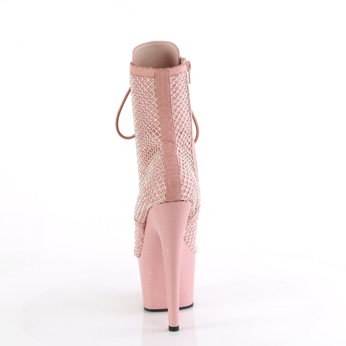 Pleaser Women's Platform Shoes ADORE-1020RM Salmon Pink Faux Suede-RS Mesh/B.Pink M.