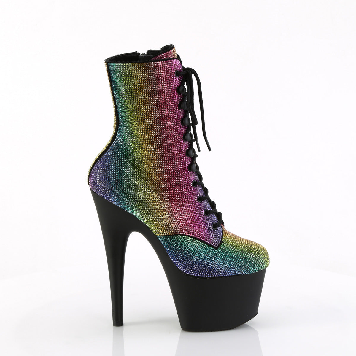 Pleaser Ankle Boots ADORE-1020RS Rainbow RS/Blk Matte
