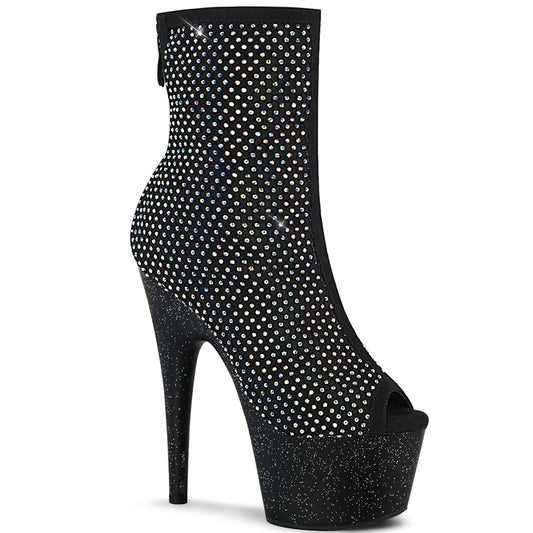 Pleaser Bottines pour femmes ADORE-1031gm blk tissu-rs maillage / blk mat