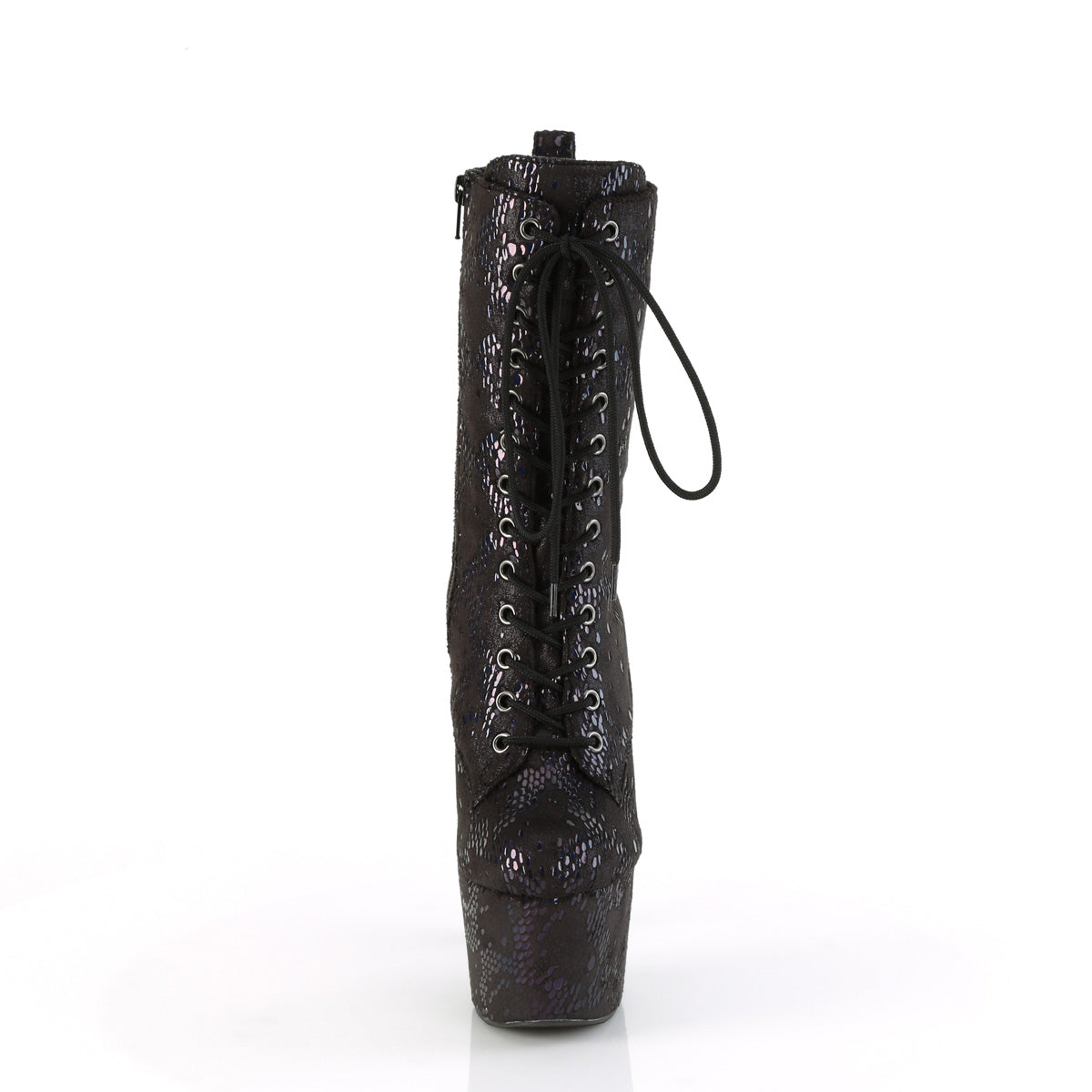 Pleaser ADORE-1040SPF Blk Oil Slick Met. Snake Print Fabric/M