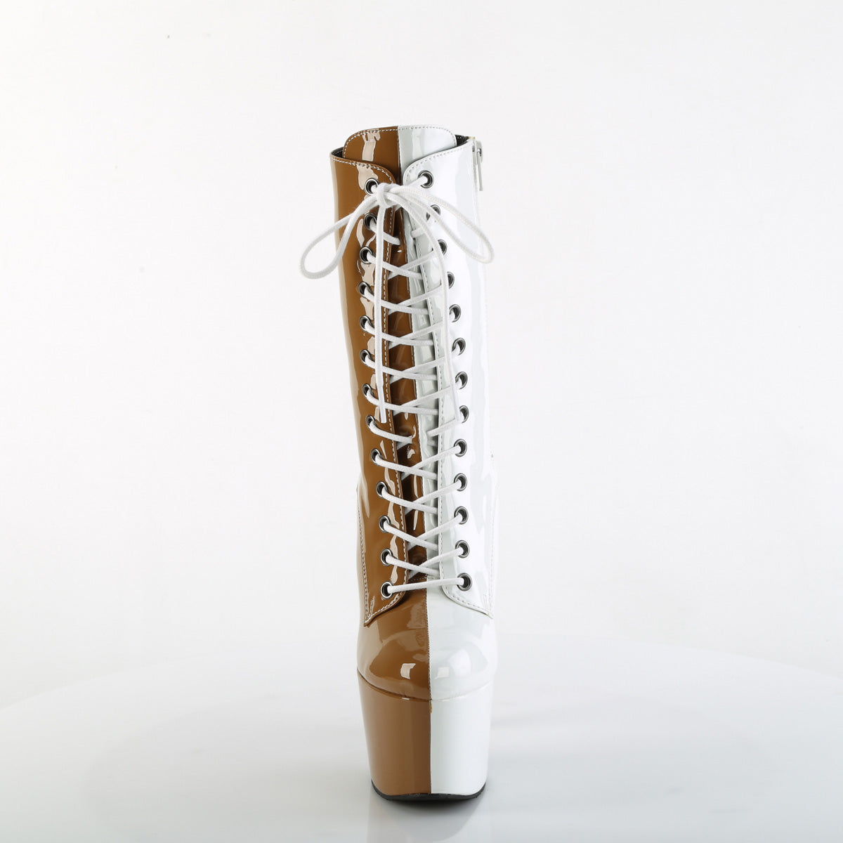 Pleaser ADORE-1040tt taupe-wht pat / taupe-wht