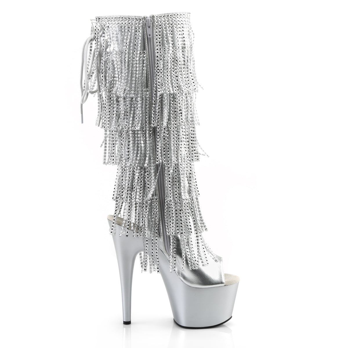 Pleaser Bottes pour femmes ADORE-2024RSF SLV METALLIQUE PU / SLV MATTE