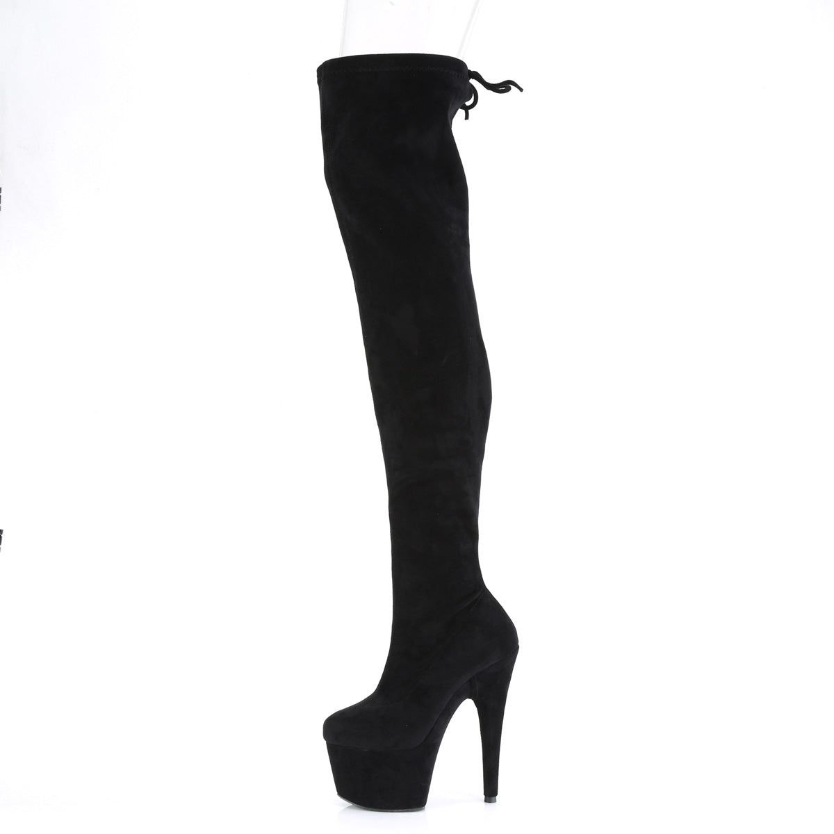 Pleaser Bottes pour femmes ADORE-3008 Blk Stretch Stretch Faux Suisse / BLK FAUX SUDE