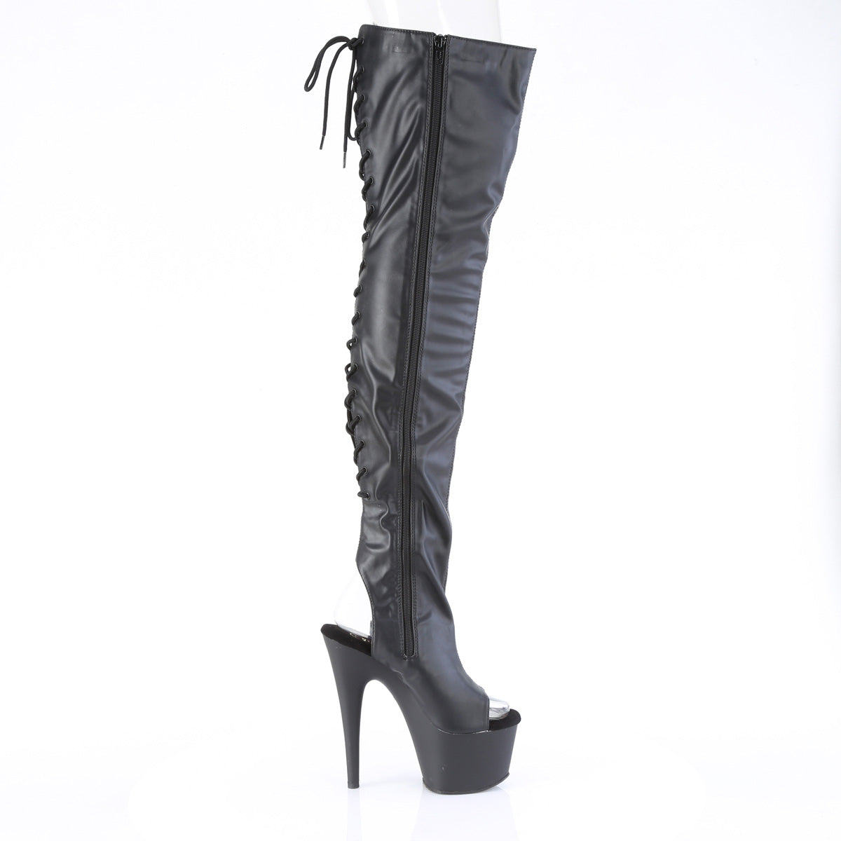 Pleaser ADORE-3017 Blk Str. faux cuir