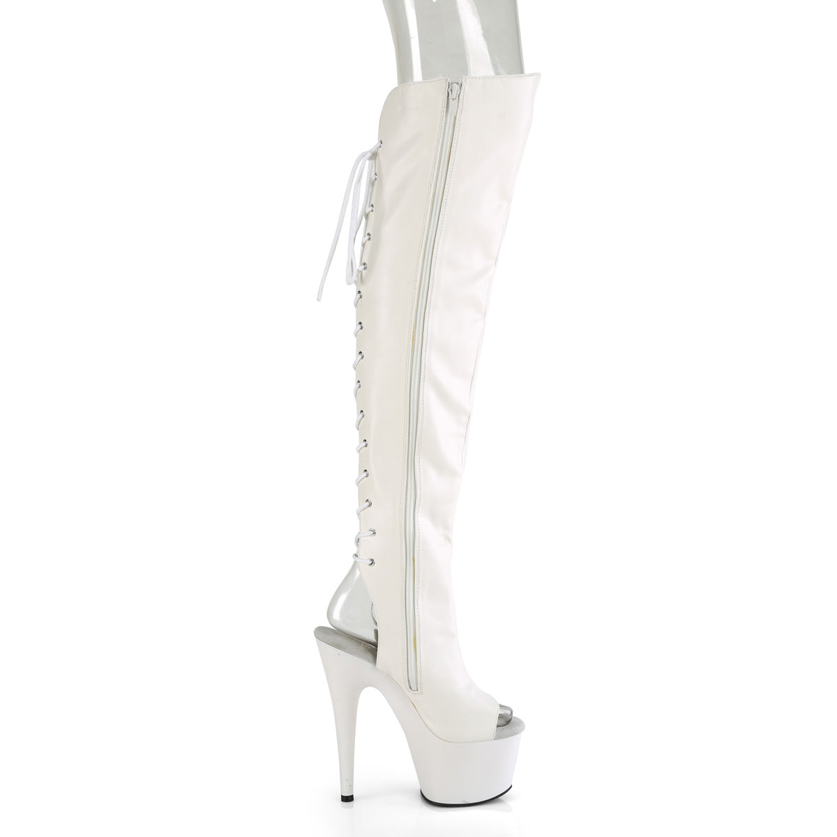 Pleaser ADORE-3019 Wht Faux Leather/Wht Matte