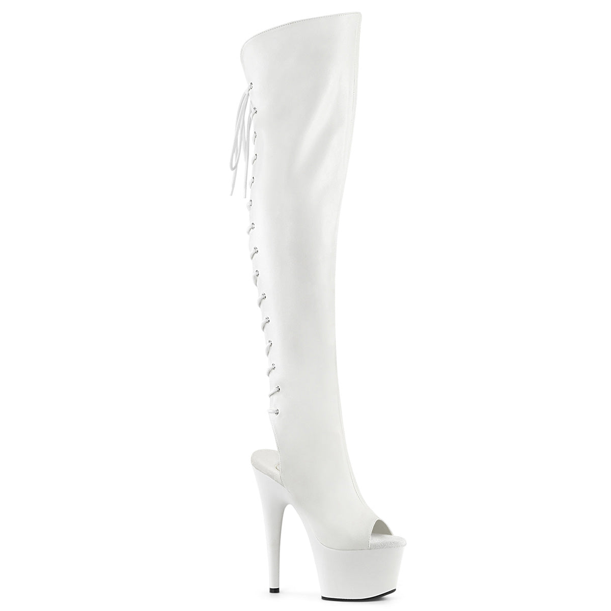 Pleaser ADORE-3019 Wht Faux Leather/Wht Matte