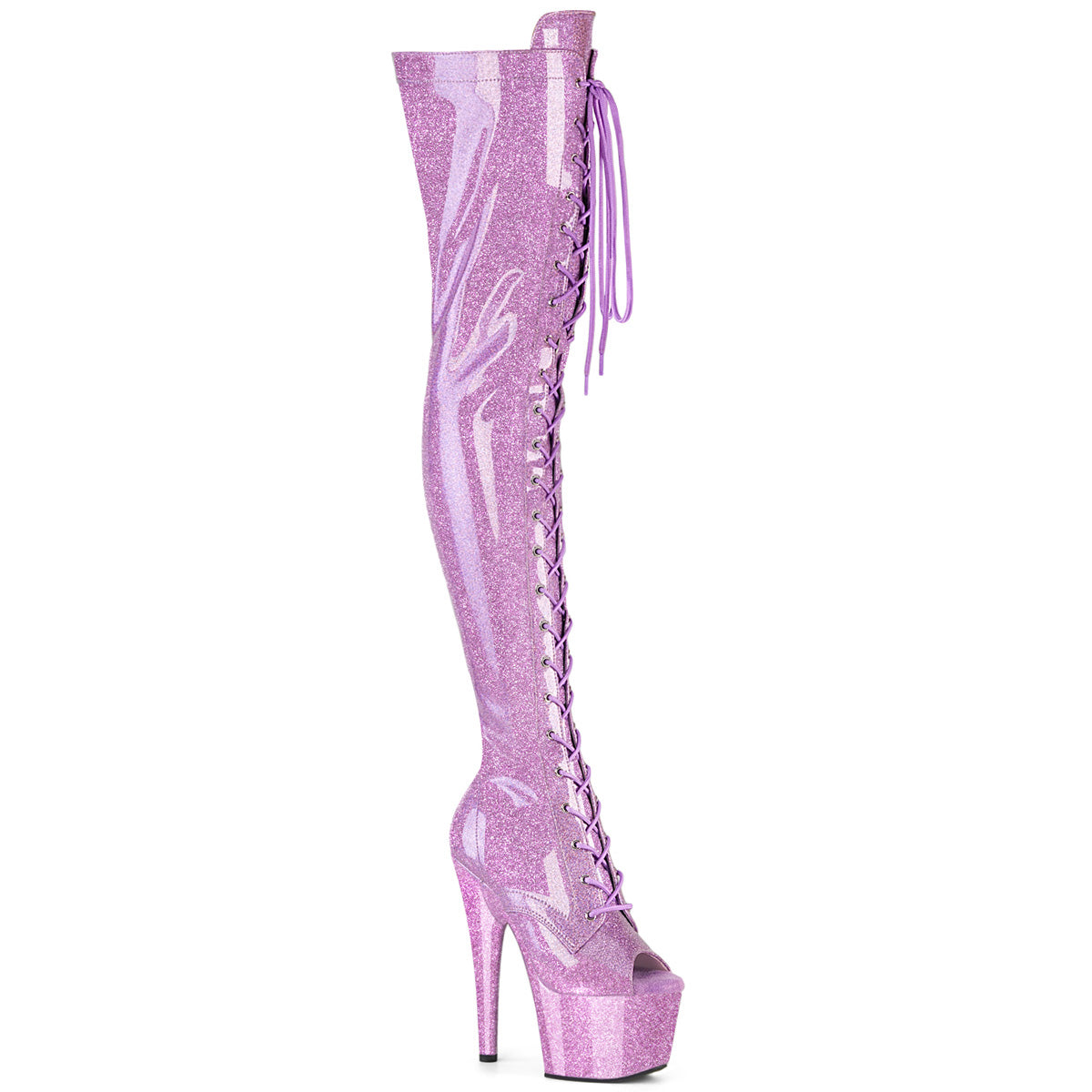 Pleaser Women's Platform Shoes ADORE-3021GP Lilac Glitter Pat/M