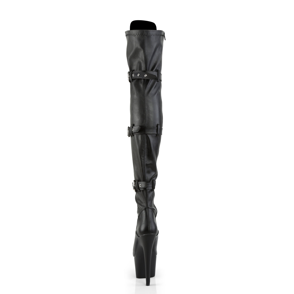 Pleaser Bottes pour femmes ADORE-3028 BLK STR FAUX CUIR / BLK MATTE