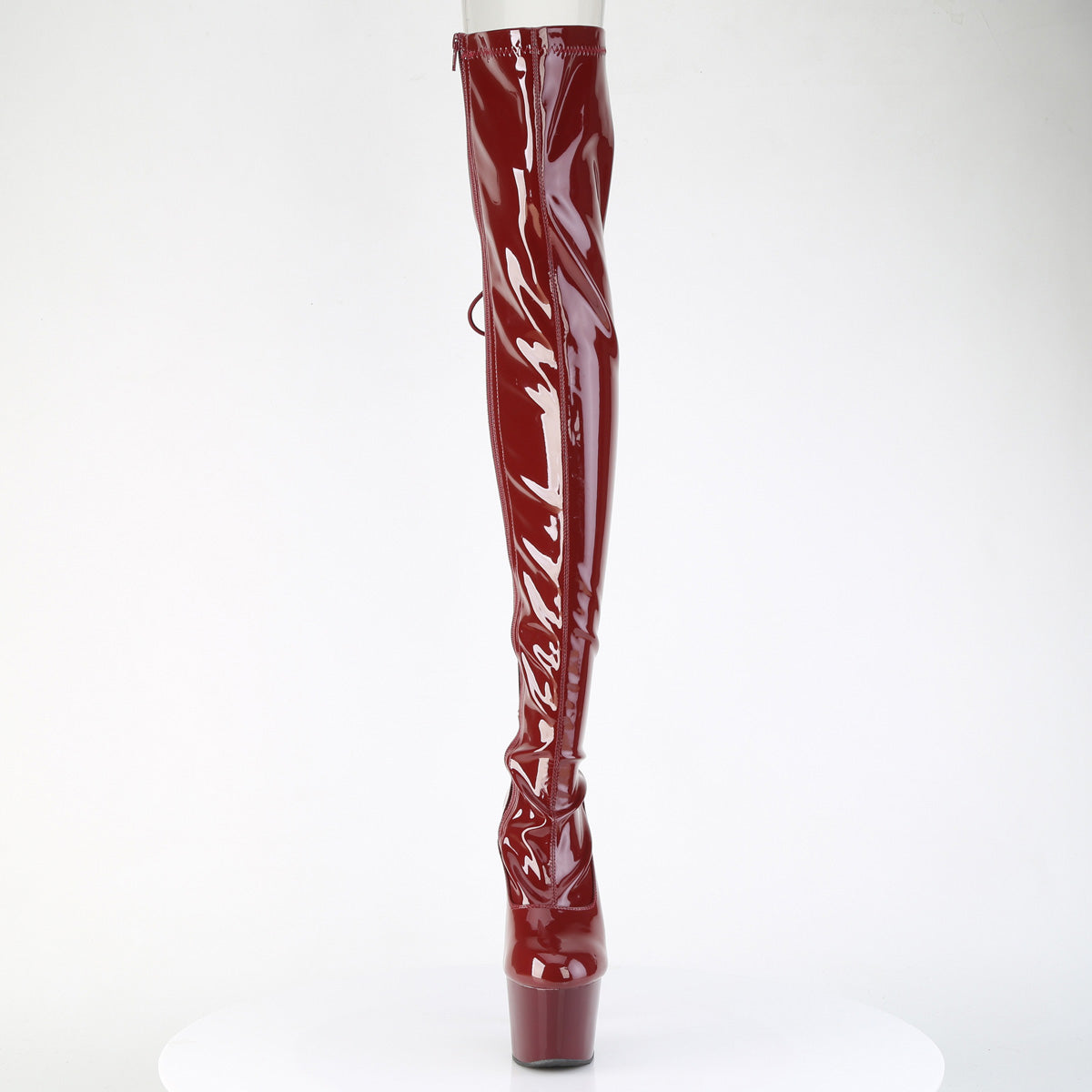 Pleaser Women's Platform Shoes ADORE-3063 Burgundy Str. Pat/Burgundy