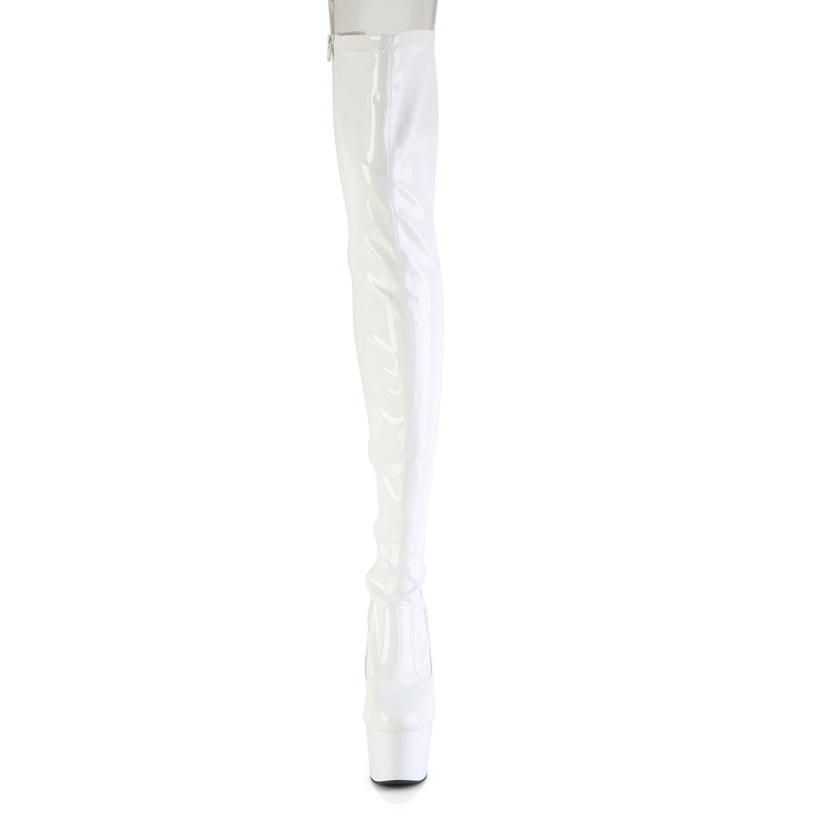 Pleaser Women's Platform Shoes ADORE-3850 Wht Str. Pat/Wht