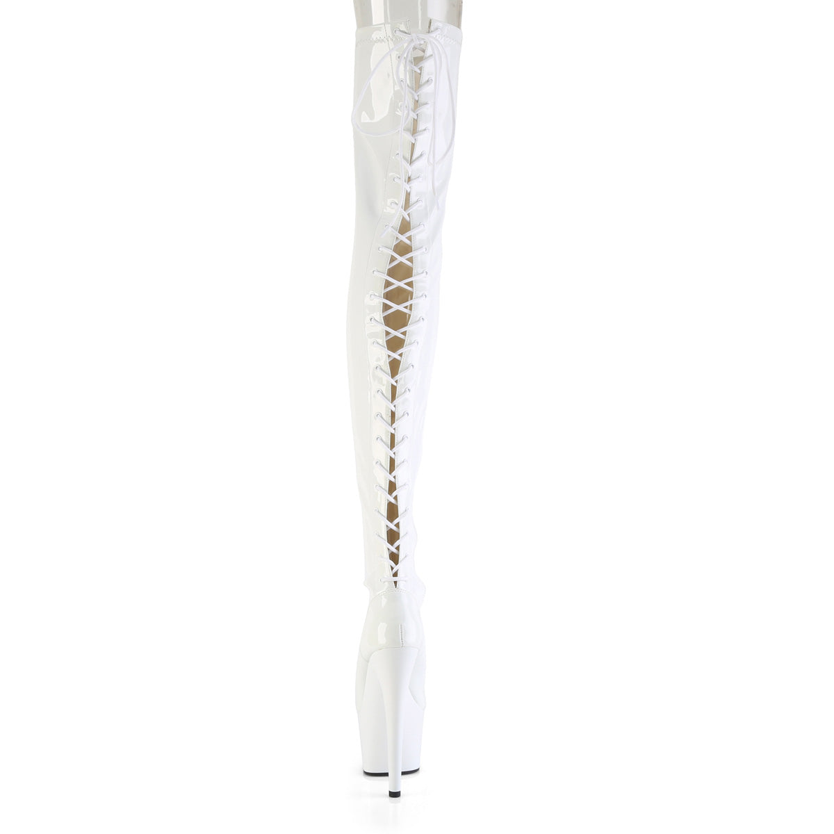 Pleaser Women's Platform Shoes ADORE-3850 Wht Str. Pat/Wht