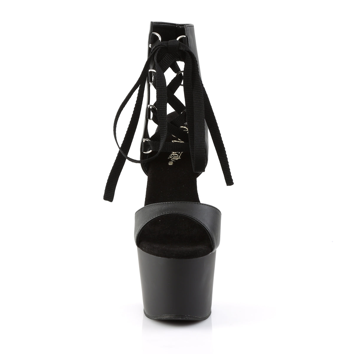 Pleaser Sandales pour femmes ADORE-700-14 Blk Faux Cuir / Blk Matte