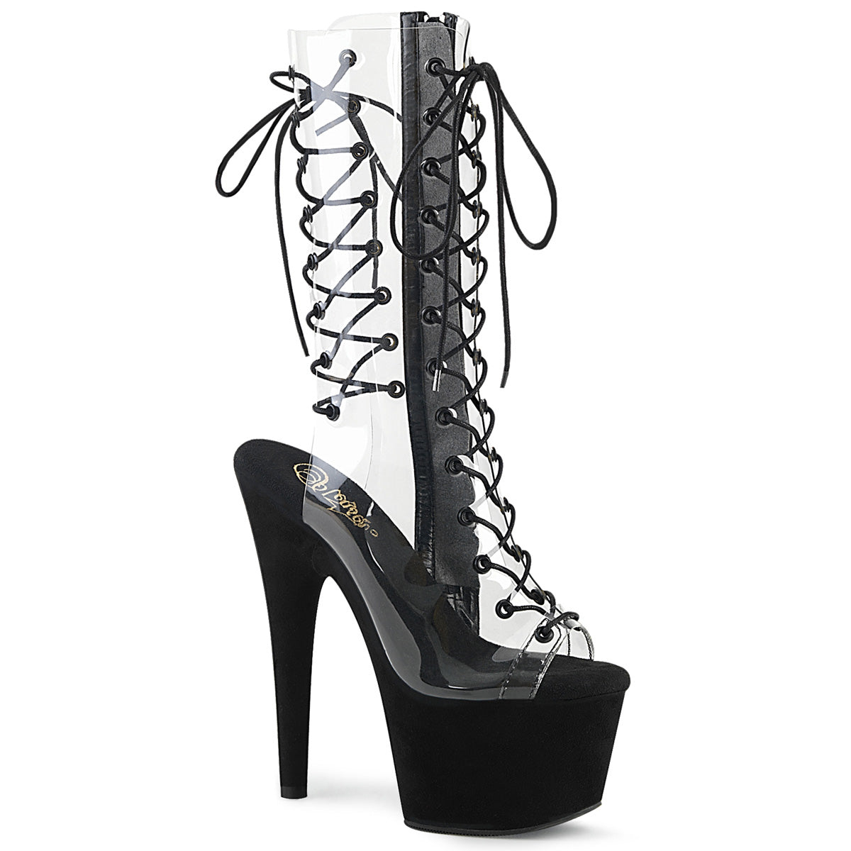 Pleaser Bottines pour femmes ADORE-700-60FS CLR / BLK FAUX SUDE