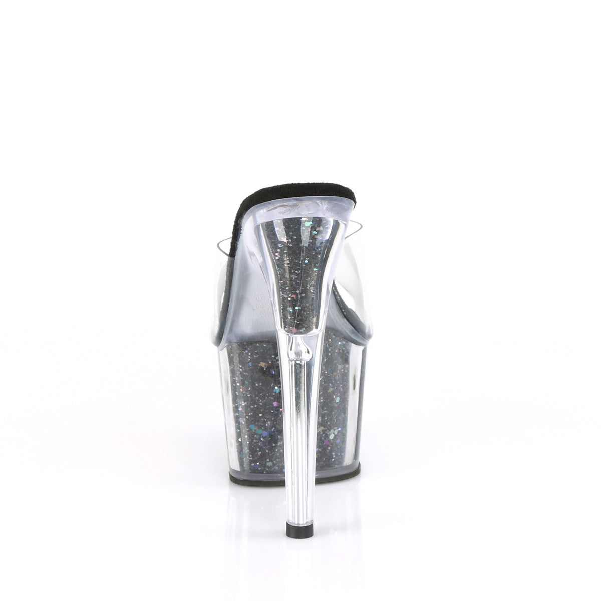 Pleaser Sandales pour femmes ADORE-701CG CLR / BLK Confetti Glitter