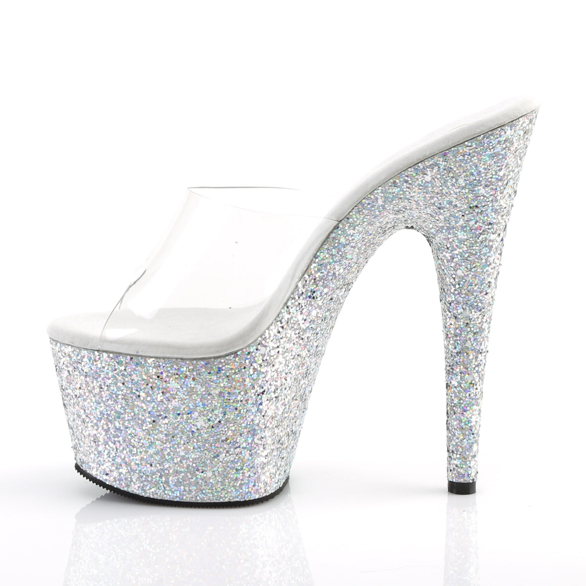 Pleaser Sandales pour femmes ADORE-701LG CLR / SLV MULTI GLTR