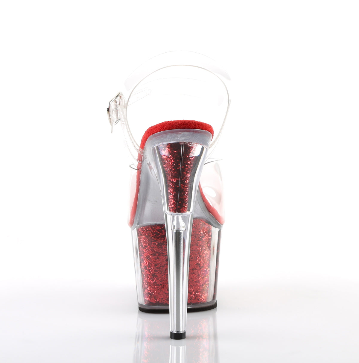 Pleaser Sandales pour femmes ADORE-708g Inserts de paillettes CLR / ROUGE