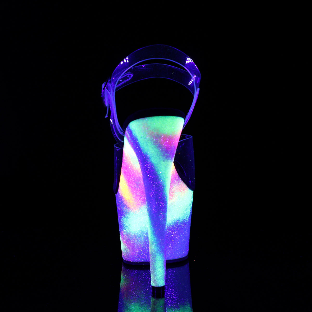 Pleaser Sandales pour femmes ADORE-708gxy CLR / Néon Galaxy Gallitter
