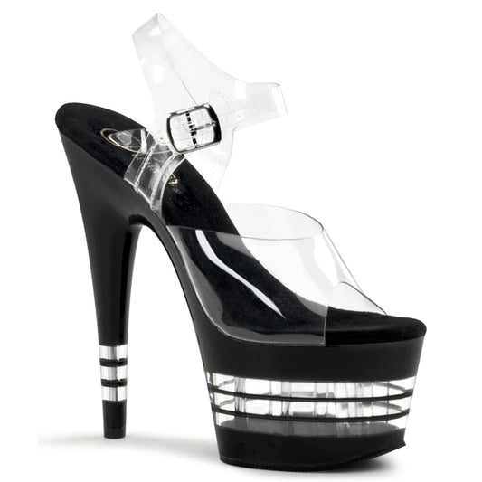 Pleaser Sandales pour femmes ADORE-708LN CLR / BLK