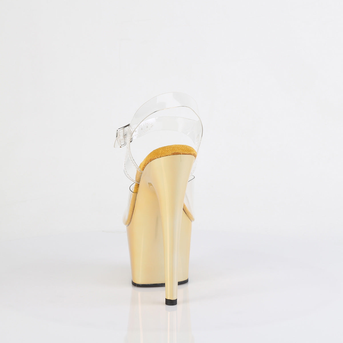 Pleaser Women's Platform Shoes ADORE-708LQ Clr/Liquid Gold Hologram