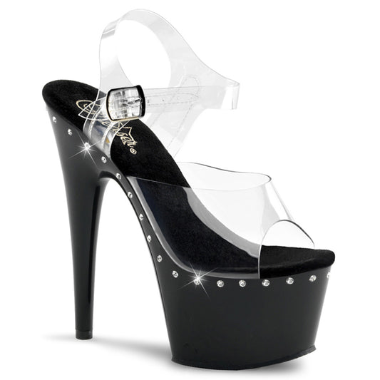 Pleaser Sandales pour femmes ADORE-708LS CLR / BLK