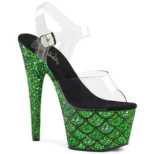 Pleaser Sandales pour femmes ADORE-708mslg CLR / Green Multi Glitter