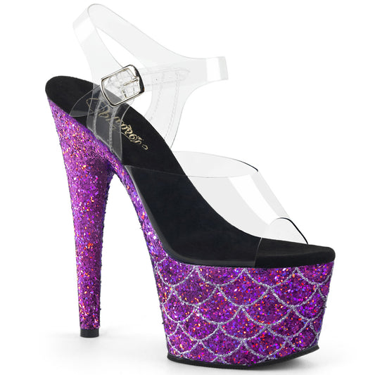 Pleaser Sandales pour femmes ADORE-708mslg CLR / Purple Multi Glitter