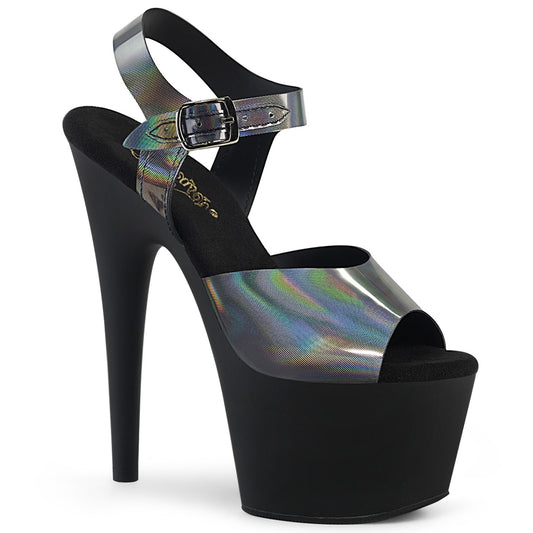 Pleaser Sandales pour femmes ADORE-708n-dt pawter hologramme tpu / blk mat