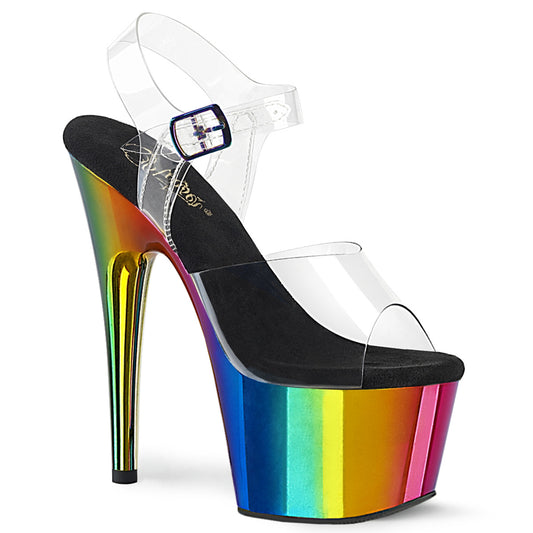 Pleaser Sandales pour femmes ADORE-708rc CLR /Rainbow Chrome