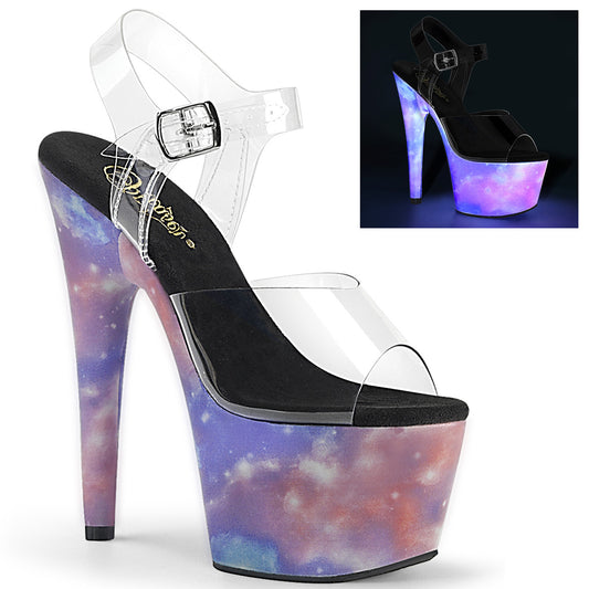 Pleaser Sandales pour femmes ADORE-708refl CLR / violet-bleu réfléchissant