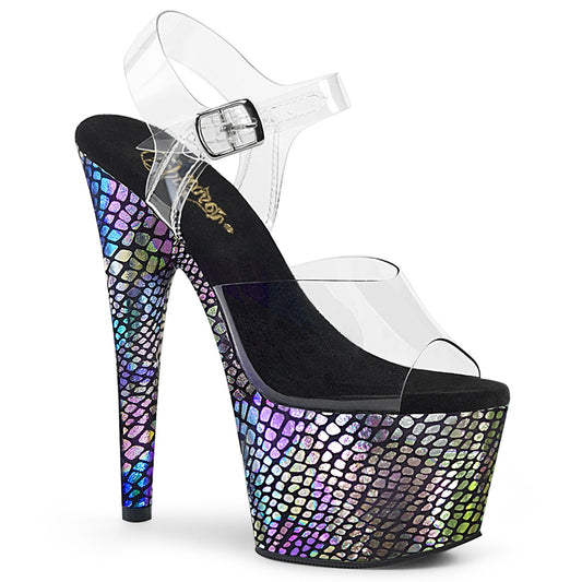 Pleaser Sandales pour femmes ADORE-708SP CLR / Violet Holo enveloppé