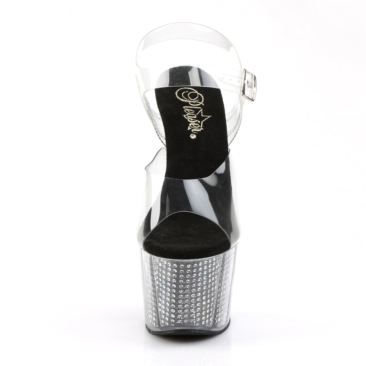 Pleaser Sandales pour femmes ADORE-708SRS CLR / BLK SRS