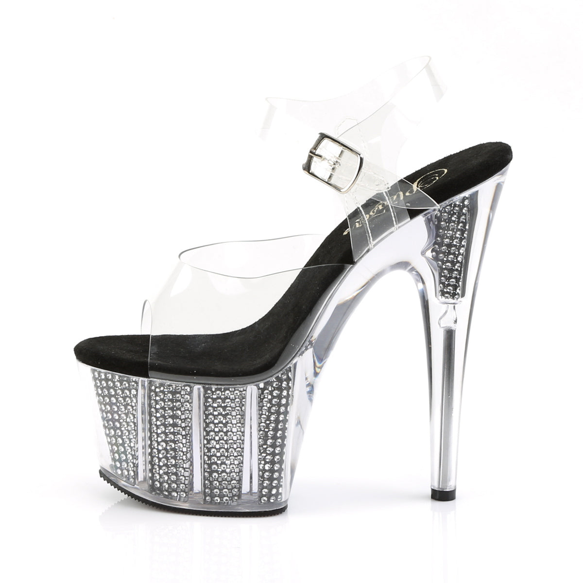 Pleaser Sandales pour femmes ADORE-708SRS CLR / BLK SRS
