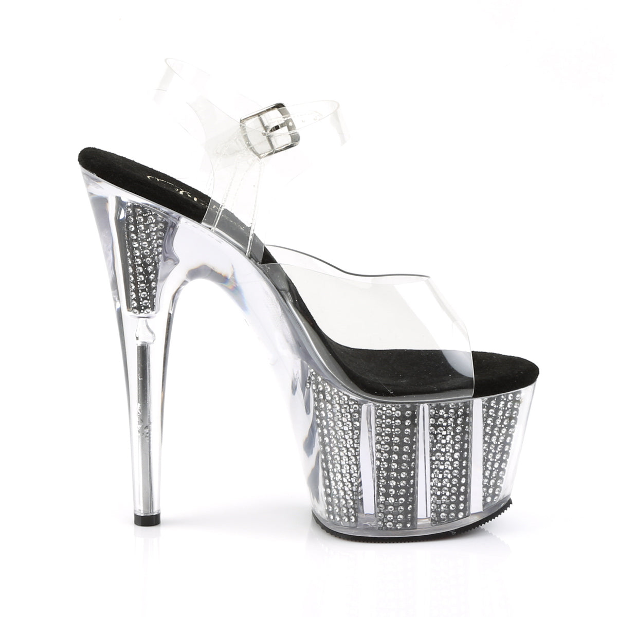 Pleaser Sandales pour femmes ADORE-708SRS CLR / BLK SRS