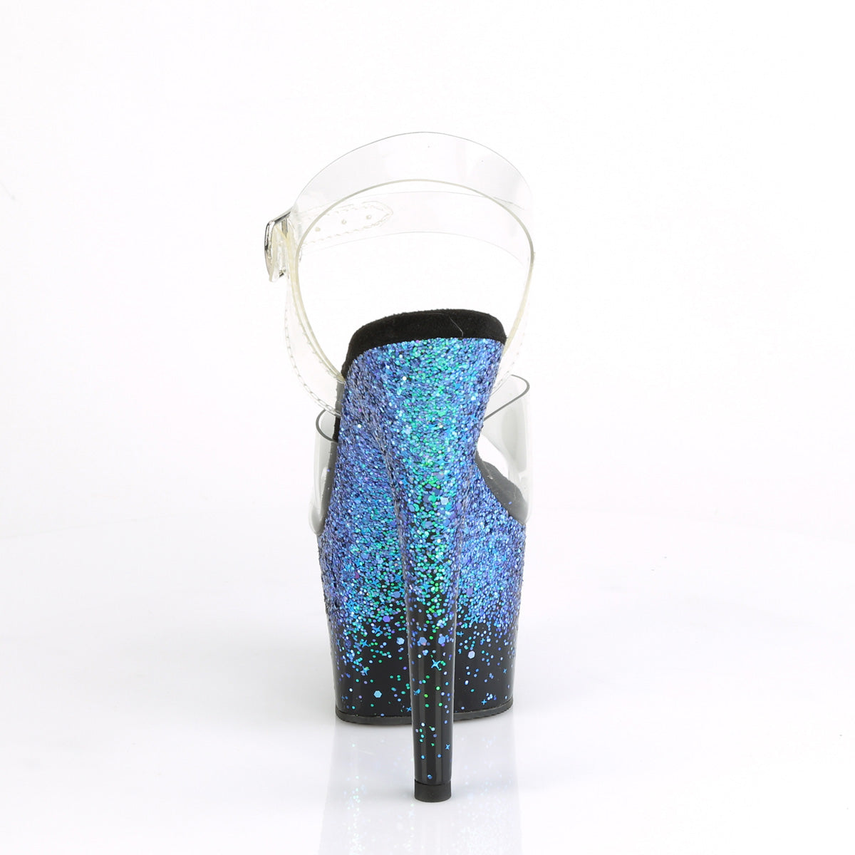 Pleaser Sandales pour femmes ADORE-708ss CLR / BLK-Bleu Multi Glitter