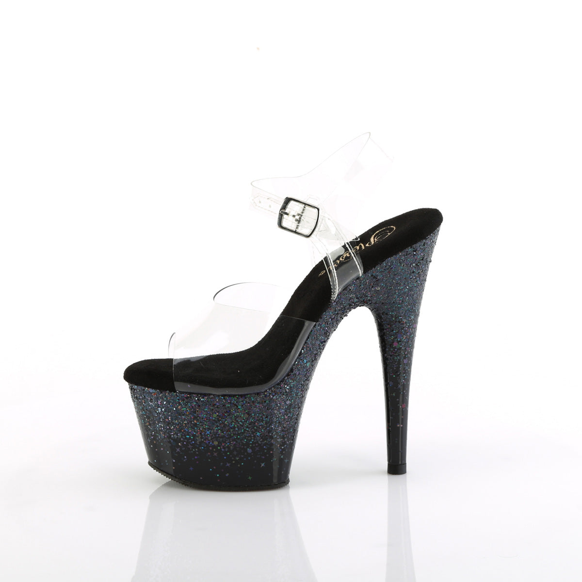 Pleaser ADORE-708SS Clr/Blk Multi Glitter
