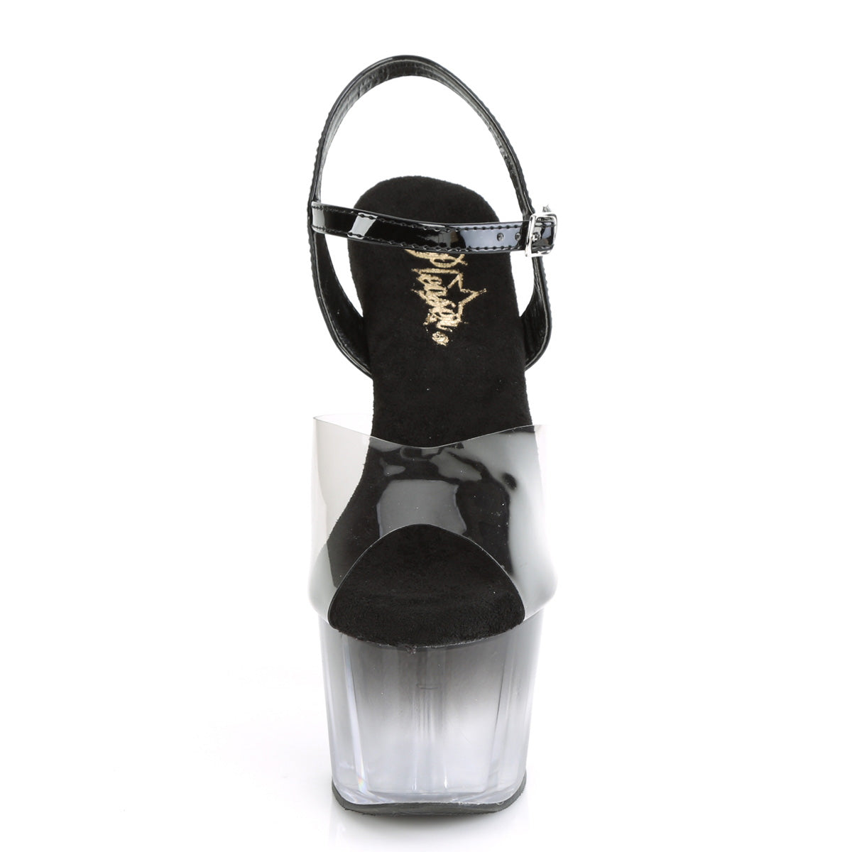 Pleaser Sandales pour femmes ADORE-708T-2 Smoke-Blk / Blk-CLR Ombre