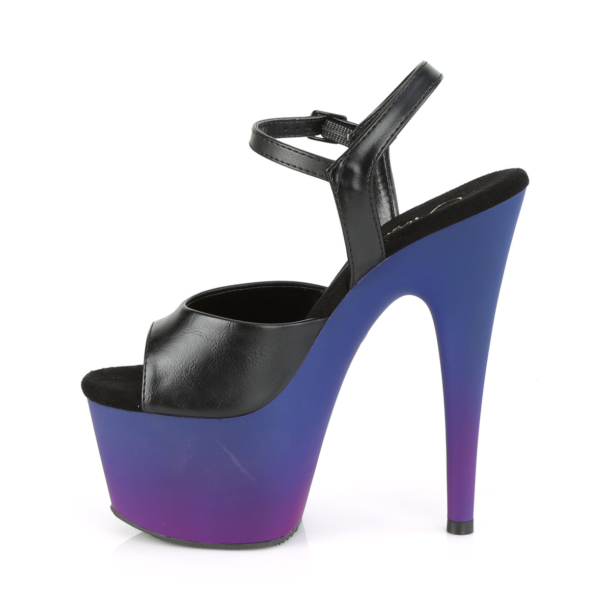 Pleaser Sandales pour femmes ADORE-709bp Blk Faux Cuir / Blue-Purple Ombre