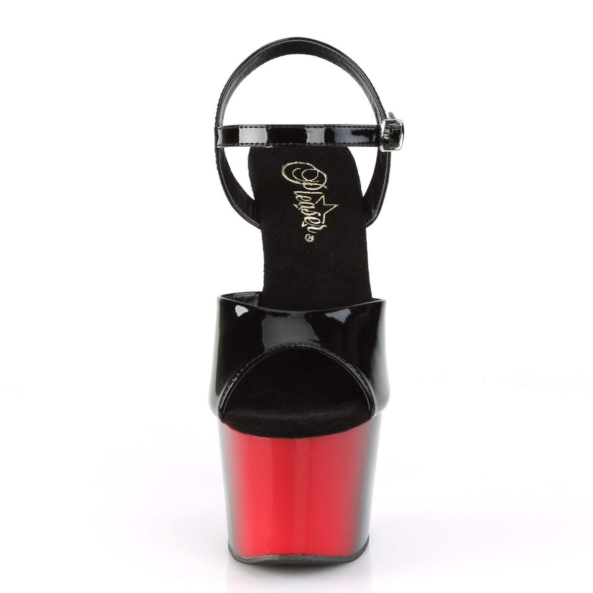 Pleaser Sandales pour femmes ADORE-709BR BLK PAT / RED-BLK