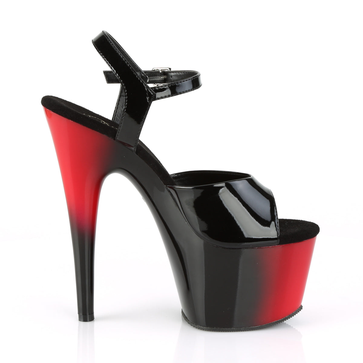 Pleaser Sandales pour femmes ADORE-709BR BLK PAT / RED-BLK