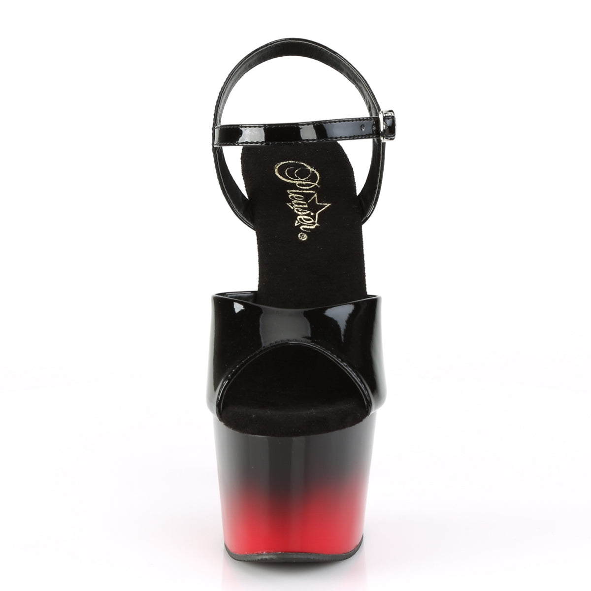 Pleaser Sandales pour femmes ADORE-709br-h BLK PAT / BLK-RED