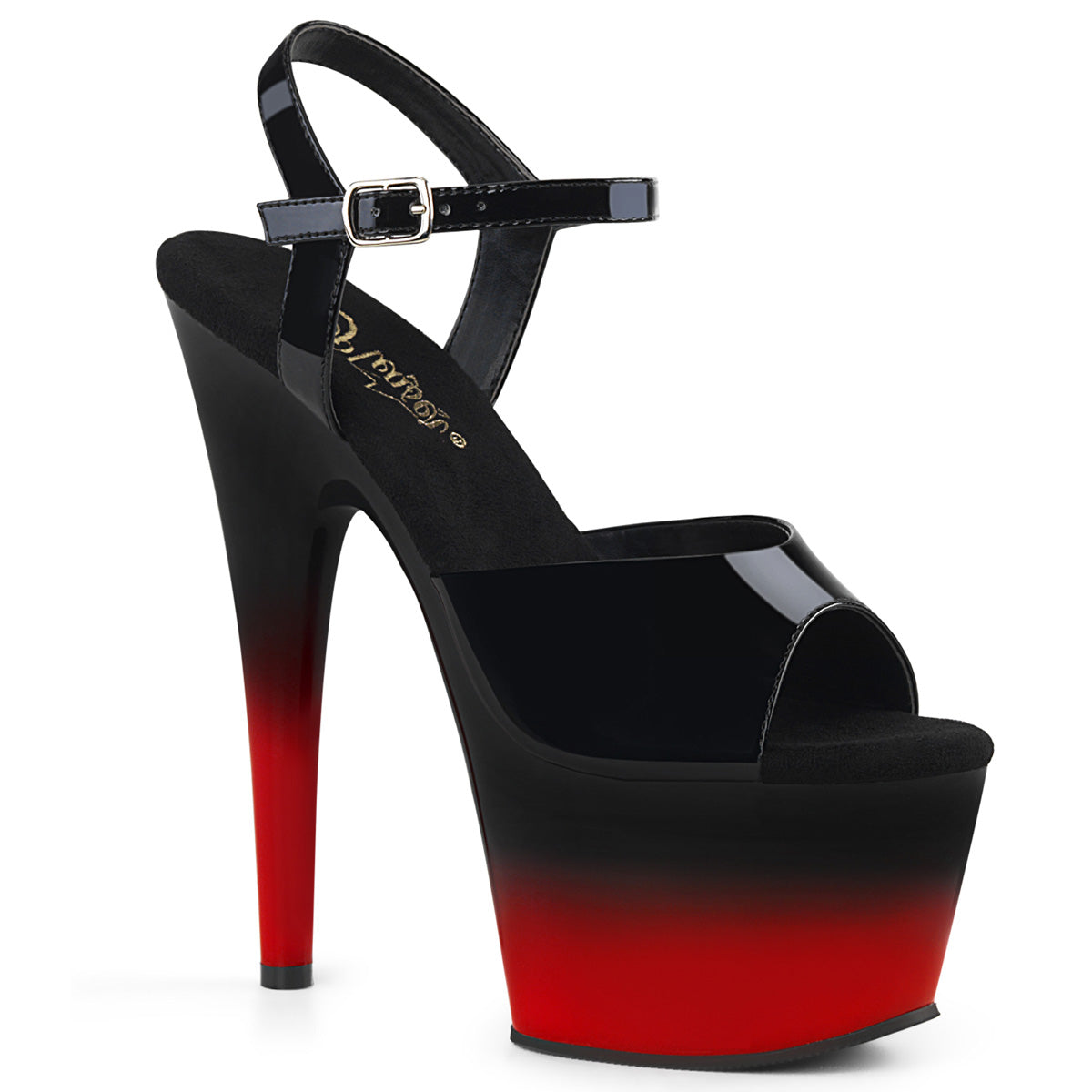 Pleaser Sandales pour femmes ADORE-709br-h BLK PAT / BLK-RED