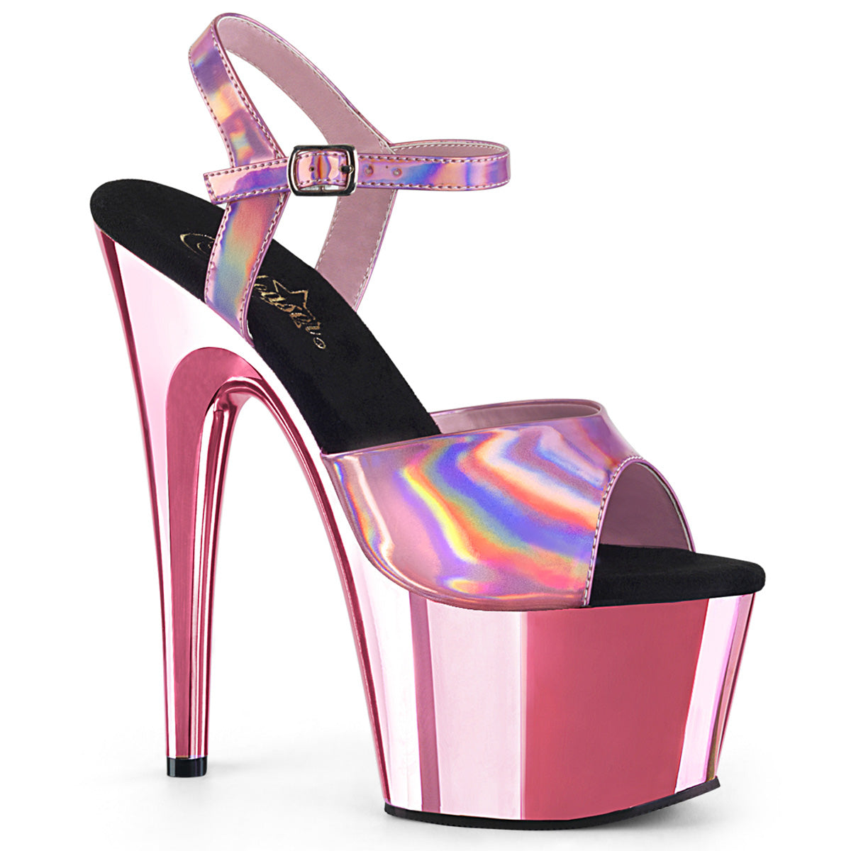 Pleaser Sandales pour femmes ADORE-709hgch B. Hologramme rose / b. Chrome rose