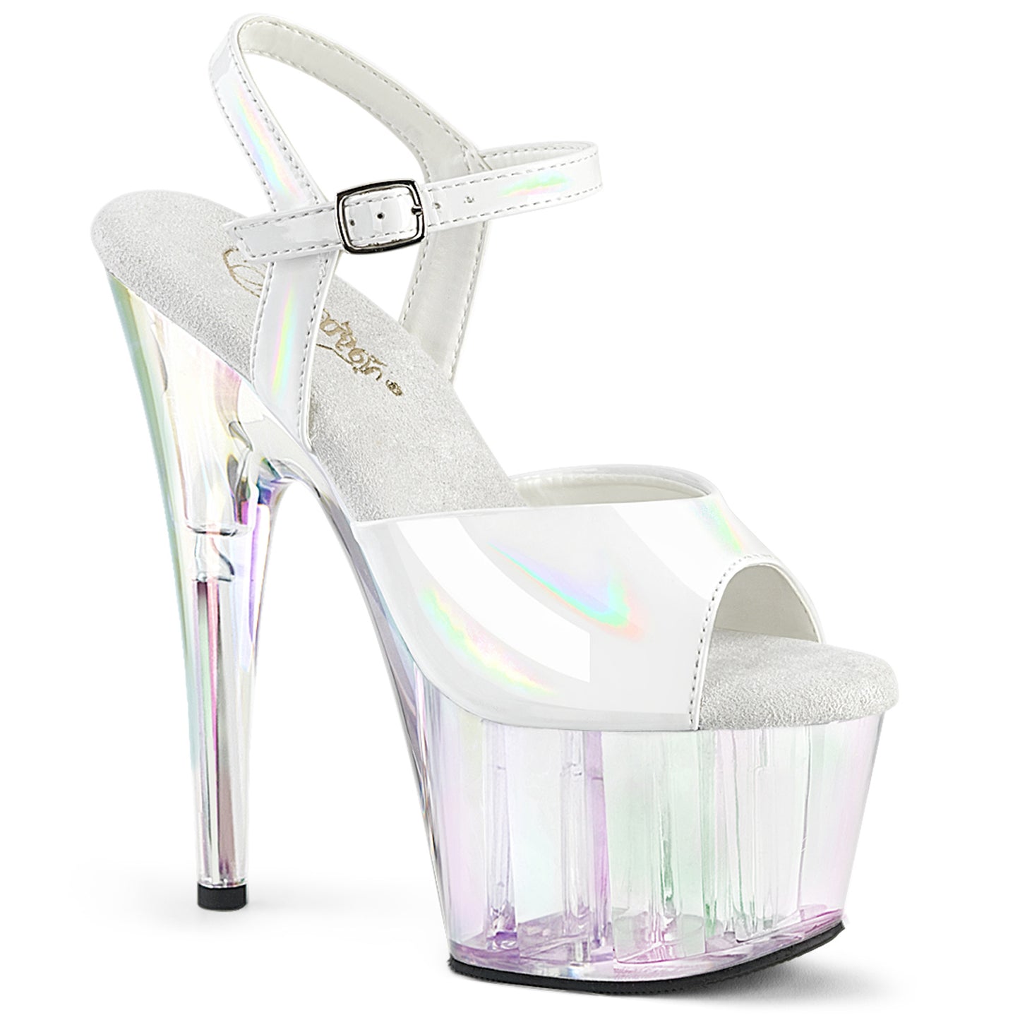 Pleaser ADORE-709HT Wht Holo/Holo Tinted